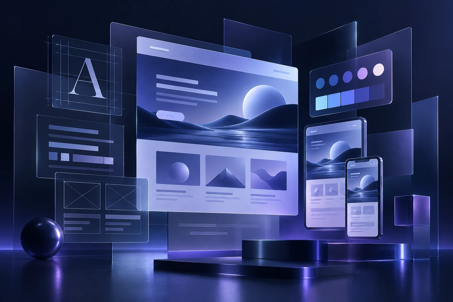 Elementi grafici e interfacce che compongono un sito web responsive